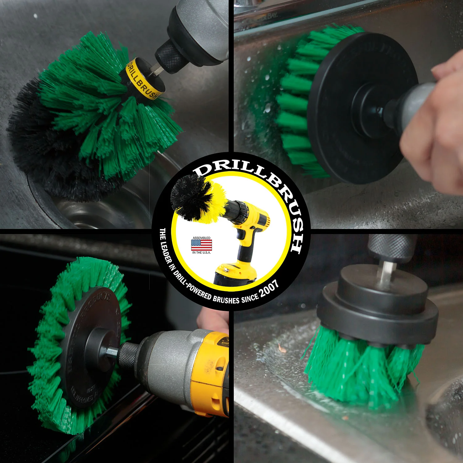 Edge, Original, 4in, & 2in Green Brushes - Medium Stiffness - Kitchen Cleaning | G-S-E42O-QC-DB - Image 4