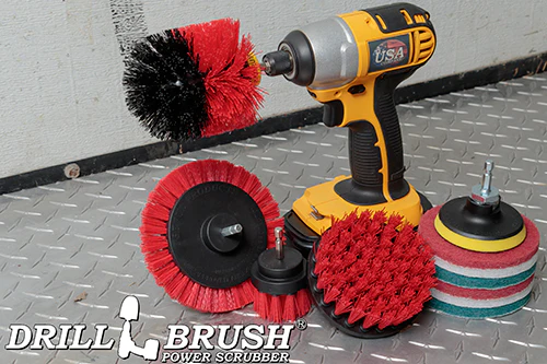 Edge, Original, 4in, & 2in Red Brushes w/4in Pads - Stiff - Patio & Outdoor | S-RE42O-P4-WRB-3V-QC-DB - Image 8
