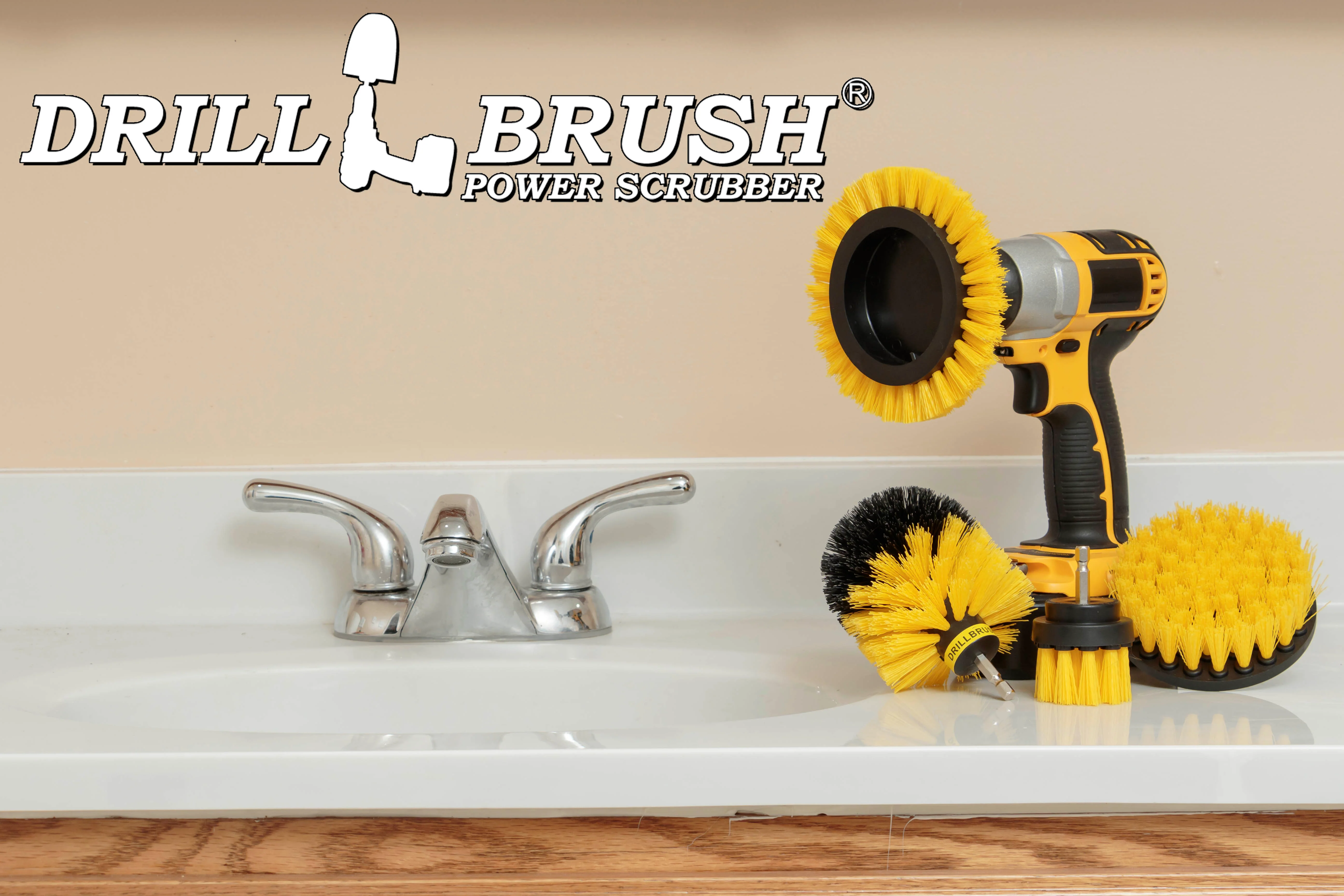 Edge, Original, 4in, & 2in Yellow Brushes - Medium Stiffness - Bathroom & Shower Cleaning | Y-S-E42O-QC-DB - Image 6