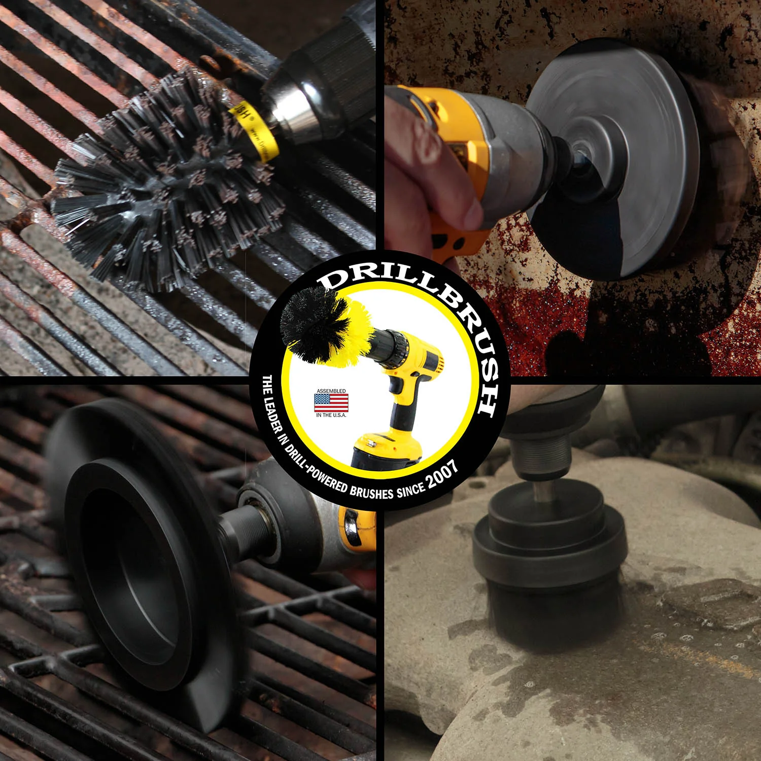 Edge, Original, 4in, and 2in Black Brushes - Ultra Stiff - Heavy Duty & Grill Cleaning | K-S-E42O-QC-DB - Image 4