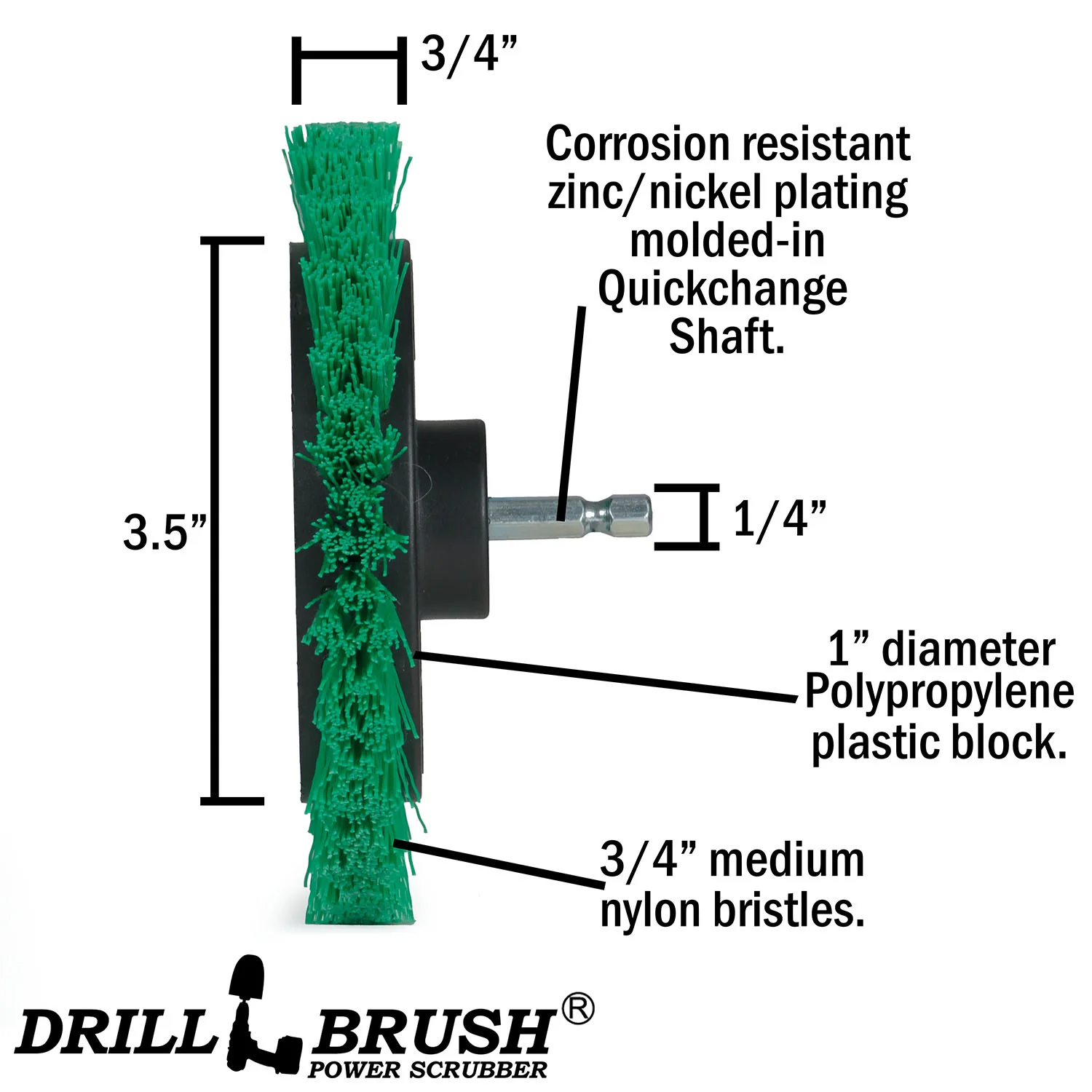 Edge, Original, 5in, 4in, & 2in Green Brushes - Medium Bristles - Kitchen & Appliance | G-S-E542O-QC-DB - Image 6