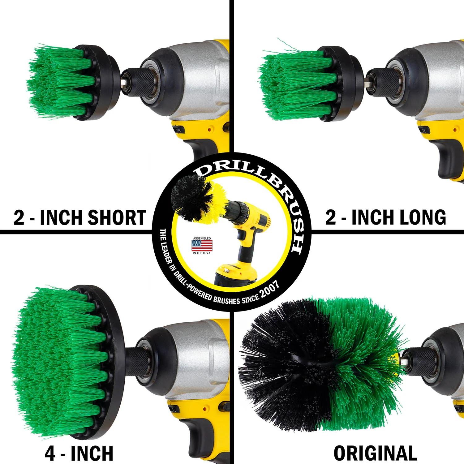 Original, 4in, 2in, & 2in-L Green Brushes - Medium Bristles - Kitchen & Appliance | G-42OS-2L-QC-DB - Image 3