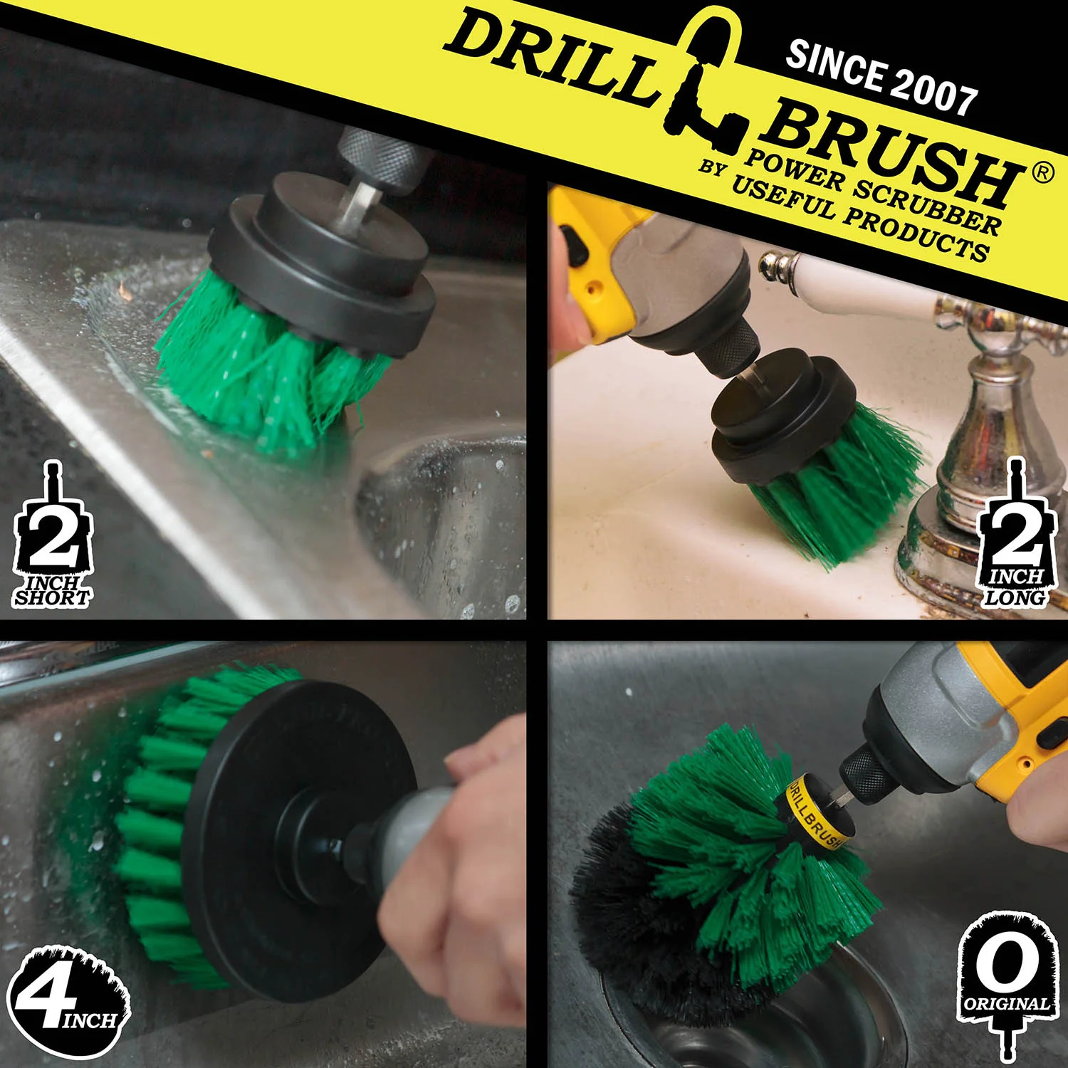 Original, 4in, 2in, & 2in-L Green Brushes - Medium Bristles - Kitchen & Appliance | G-42OS-2L-QC-DB - Image 4