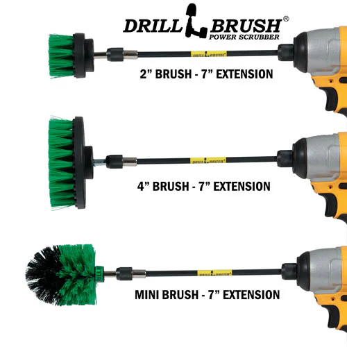 Ultimate Green Brush Kit w/7in Ext. - Medium Bristles - Kitchen & Appliance | G-542OMS-2L-7X-QC-DB - Image 3