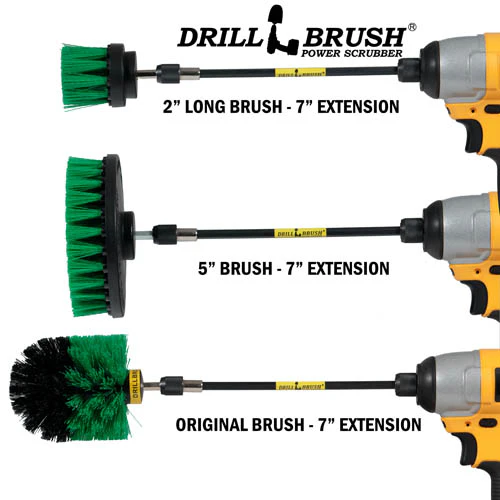 Ultimate Green Brush Kit w/7in Ext. - Medium Bristles - Kitchen & Appliance | G-542OMS-2L-7X-QC-DB - Image 4