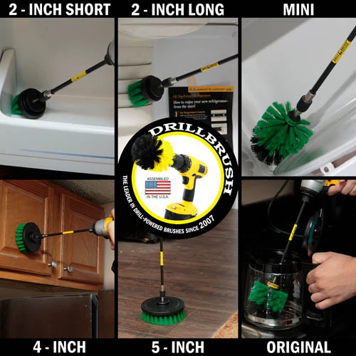 Ultimate Green Brush Kit w/7in Ext. - Medium Bristles - Kitchen & Appliance | G-542OMS-2L-7X-QC-DB - Image 5