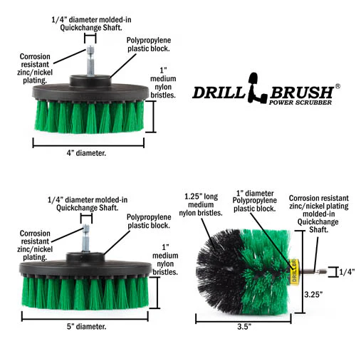 Ultimate Green Brush Kit w/7in Ext. - Medium Bristles - Kitchen & Appliance | G-542OMS-2L-7X-QC-DB - Image 7
