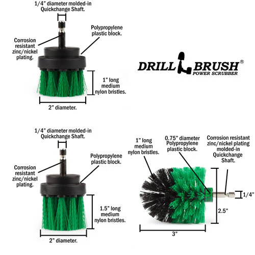 Ultimate Green Brush Kit - Medium Bristles - Kitchen & Appliance Cleaning | G-542OMS-2L-QC-DB - Image 5