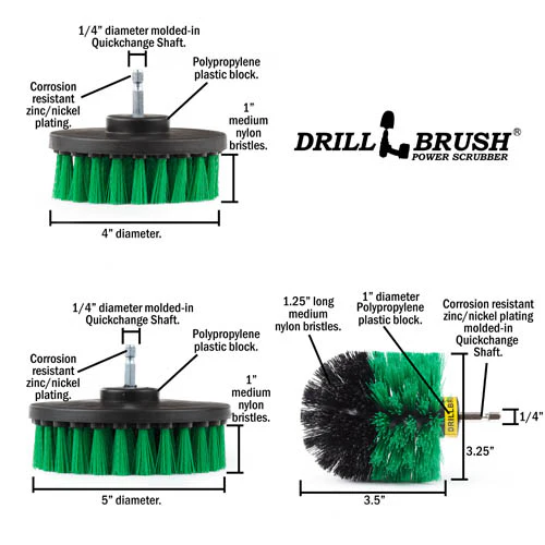 Ultimate Green Brush Kit - Medium Bristles - Kitchen & Appliance Cleaning | G-542OMS-2L-QC-DB - Image 6