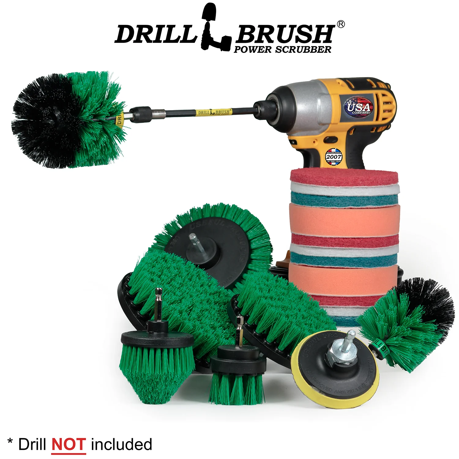 21-piece Green Brush Kit - Medium Bristles | G-E542OMCS-P4-3WRB-2F-3V-5X-QC-DB - Image 2