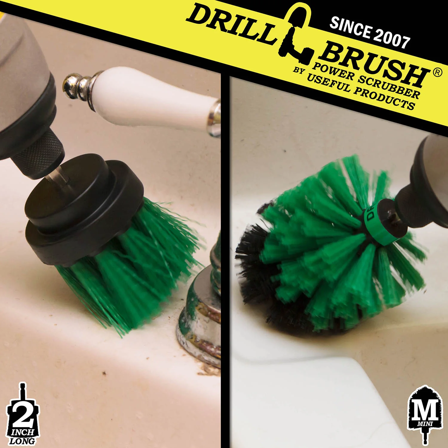 Mini & 2in-L Green Brushes - Medium Stiffness - Kitchen & Appliance Cleaning | G-MS-2L-QC-DB - Image 4