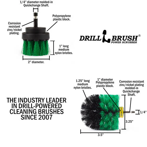 Original & 2in Green Brushes - Medium Stiffness - Kitchen & Appliance Cleaning | G-S-2O-QC-DB - Image 5