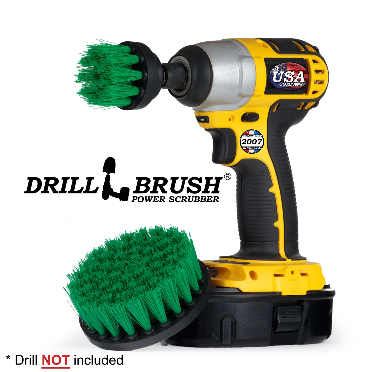 4in & 2in Green Brushes - Medium Bristles - Kitchen & Appliance Cleaning | G-S-42-QC-DB - Image 3