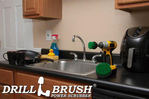 4in & 2in Green Brushes - Medium Bristles - Kitchen & Appliance Cleaning | G-S-42-QC-DB - Image 6