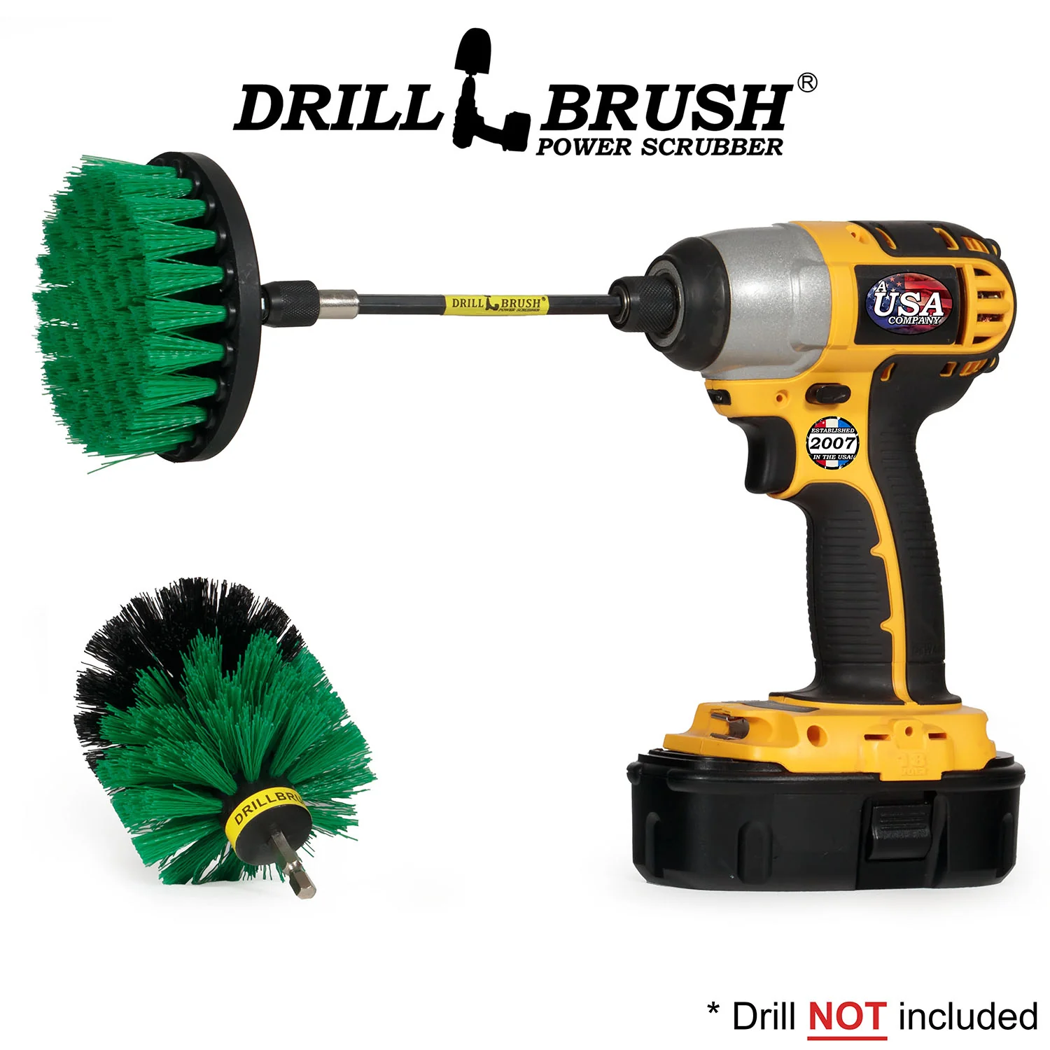 Original & 4in Green Brushes w/5in Extension - Medium Stiff - Kitchen & Appliance | G-S-4O-5X-QC-DB - Image 3