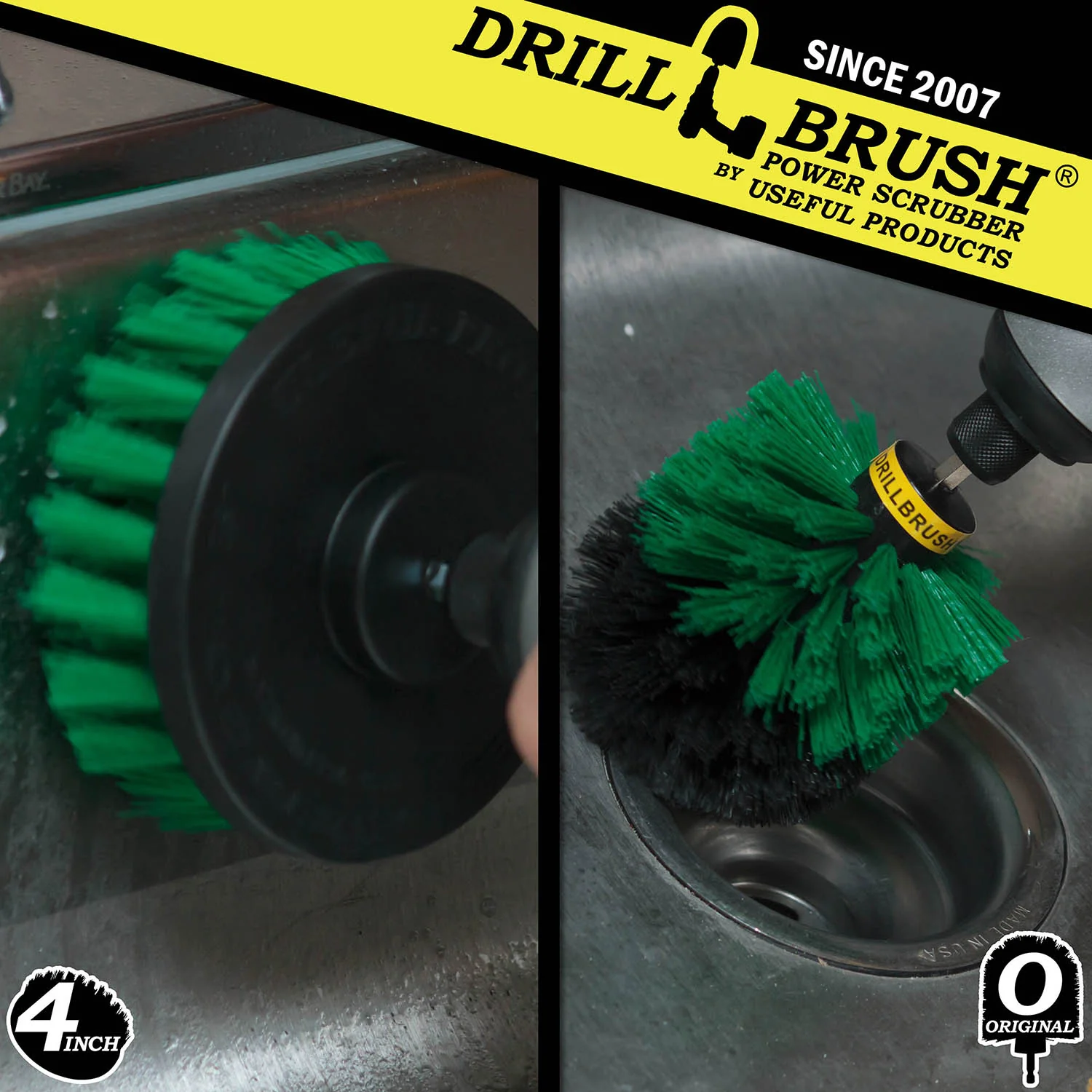 Original & 4in Green Brushes - Medium Bristles - Kitchen & Appliance Cleaning | G-S-4O-QC-DB - Image 4