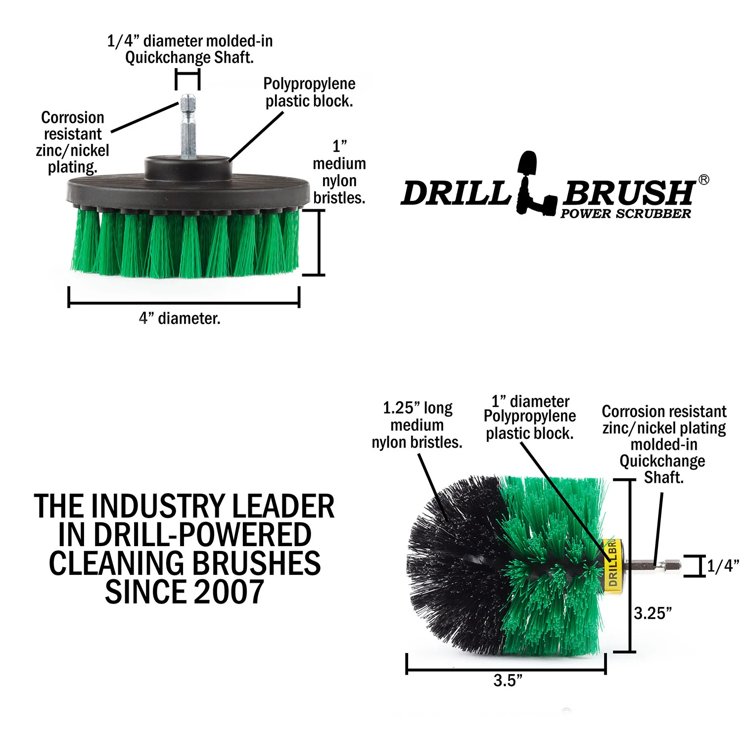 Original & 4in Green Brushes - Medium Bristles - Kitchen & Appliance Cleaning | G-S-4O-QC-DB - Image 5
