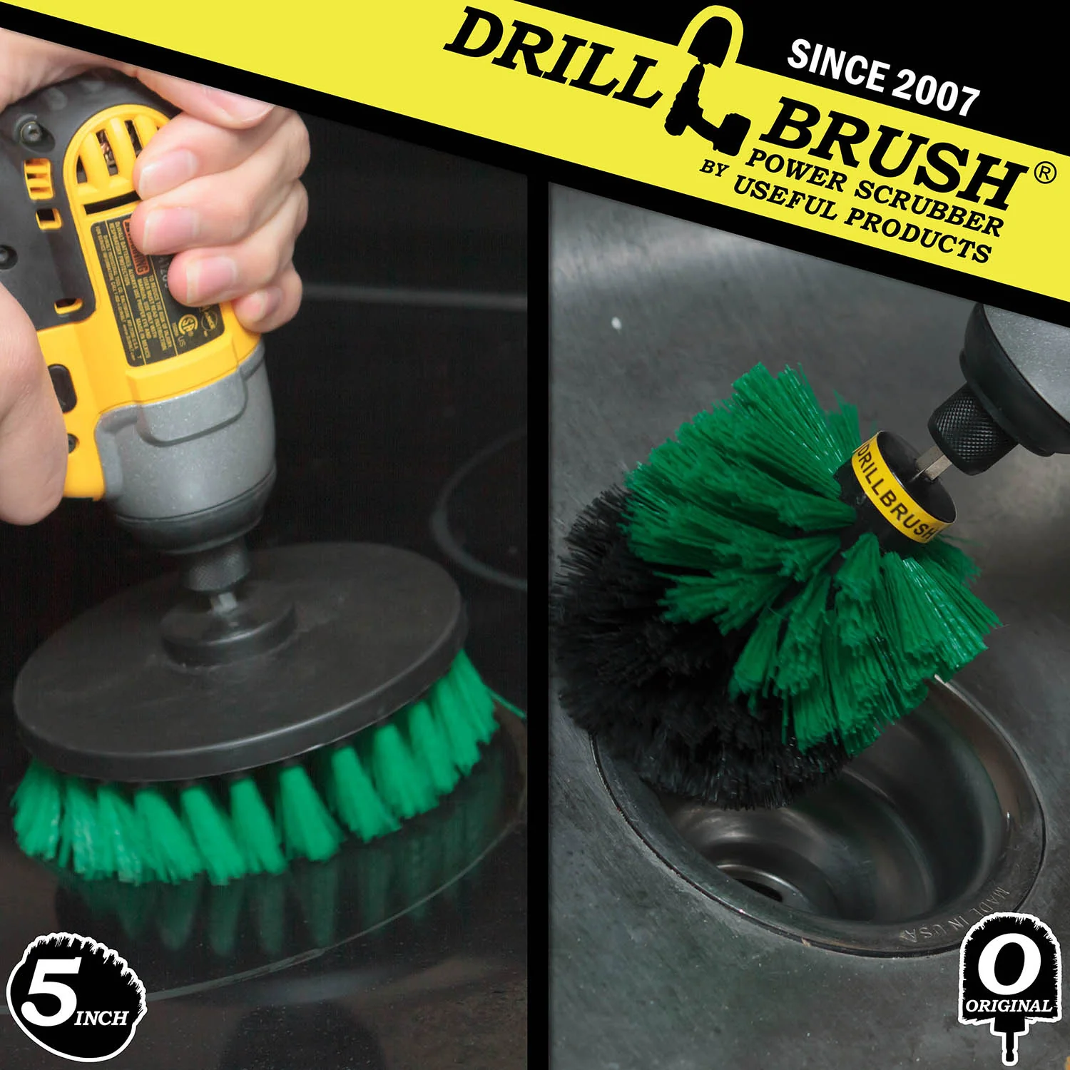 Original & 5in Green Brushes - Medium Bristles - Kitchen & Appliance Cleaning | G-S-5O-QC-DB - Image 4