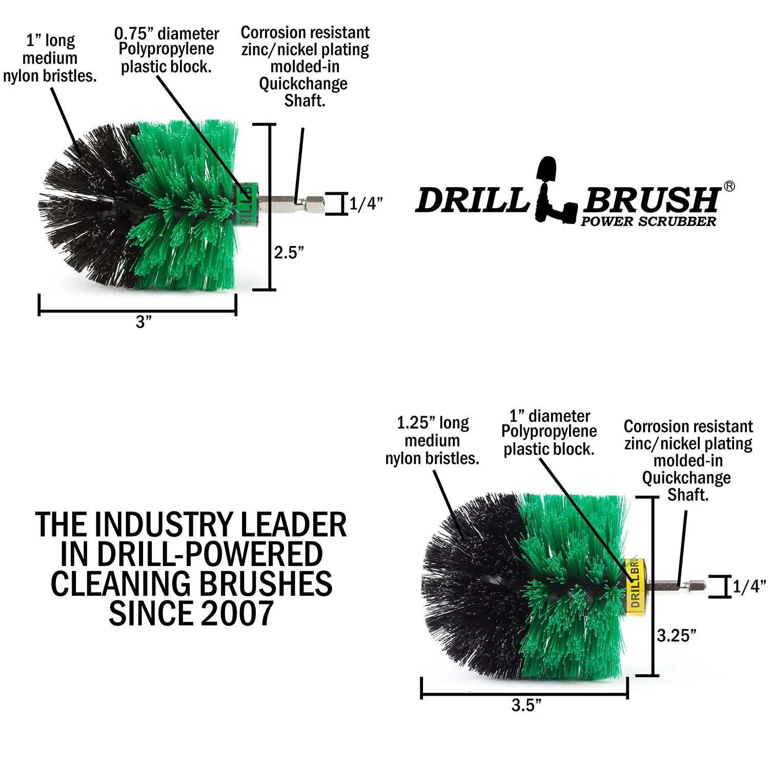 Original & Mini Green Brushes - Medium Bristles - Kitchen & Appliance Cleaning | G-S-MO-QC-DB - Image 5