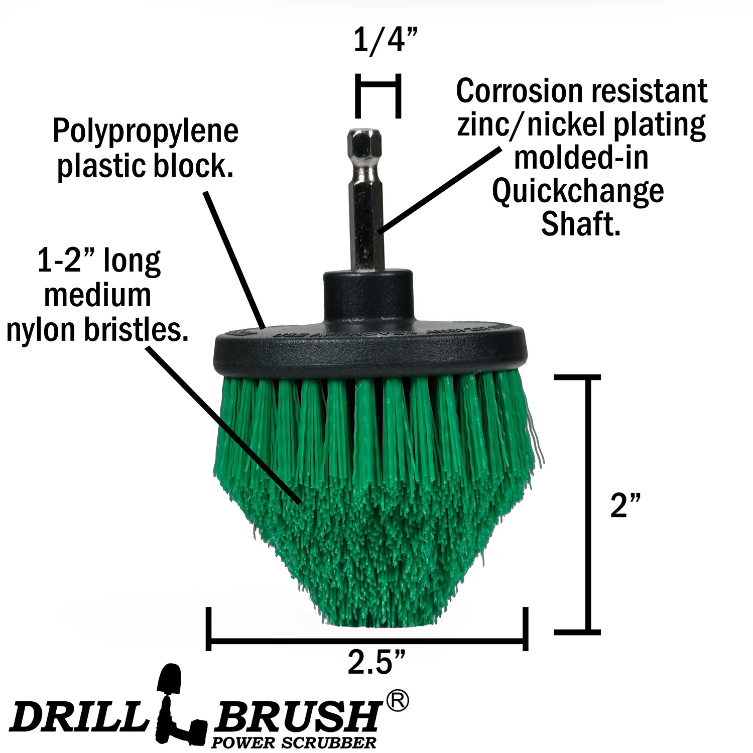 Green Corner Brush - Medium Bristles - Cone Shaped - Kitchen Cleaning | C-S-G-QC-DB - Image 3