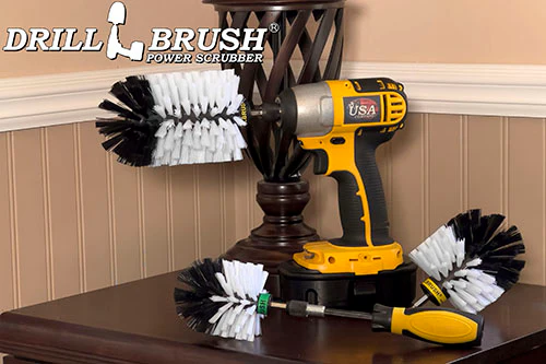 Jumbo, Original, and Mini Brushes w/ Handle Kit - Soft White Bristles - Home & Auto Cleaning | W-S-JOM-HD-QC-DB - Image 5