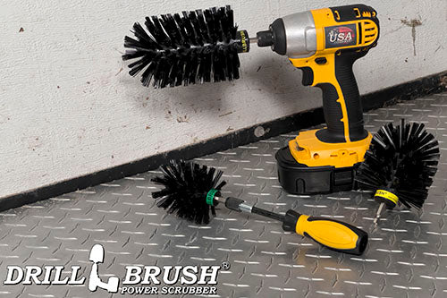 Jumbo, Original, and Mini Brushes w/ Handle Kit - Ultra Stiff Black Bristles - Grill & Industrial Cleaning | K-S-JOM-HD-QC-DB - Image 5
