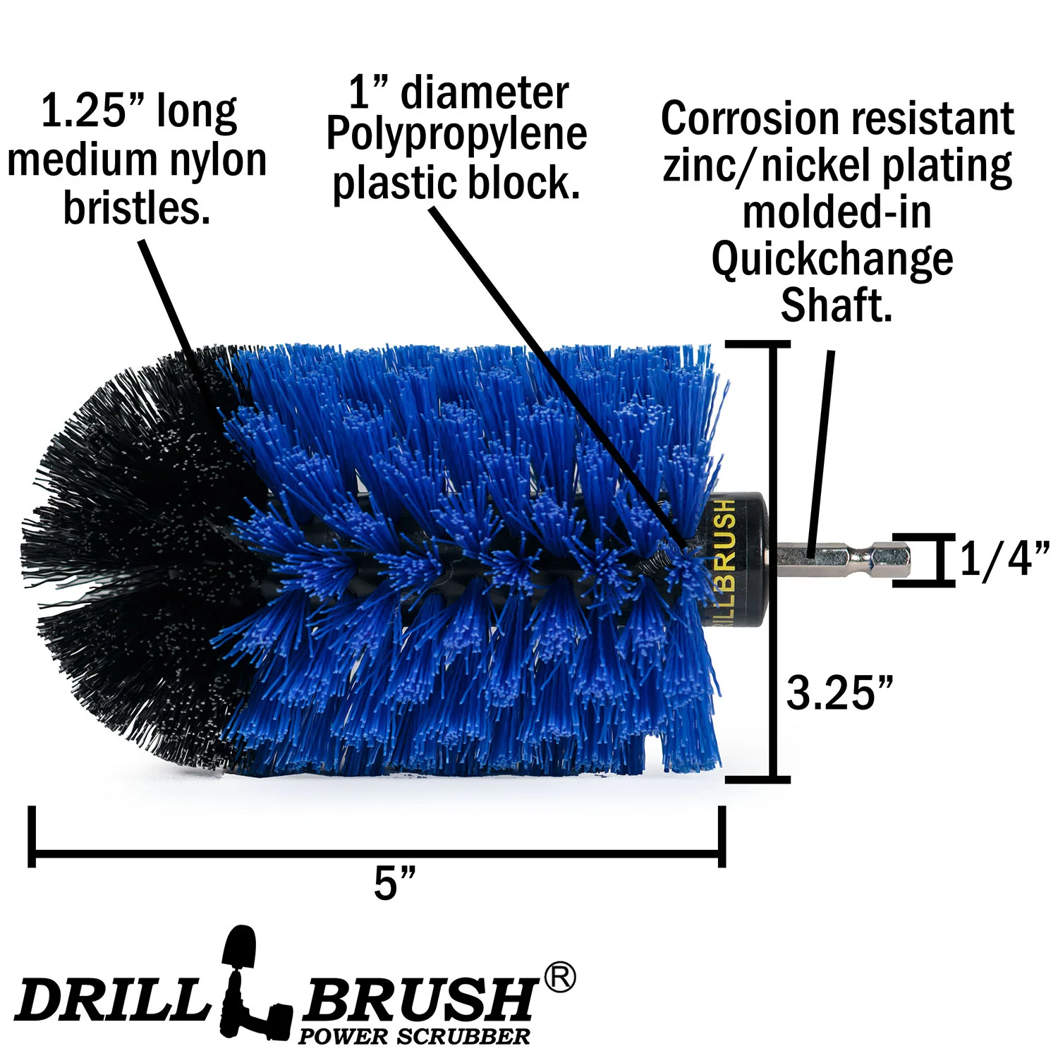 Jumbo Original Blue Brush - Medium Bristles - Marine & Pool Cleaning | J-S-B-QC-DB - Image 3