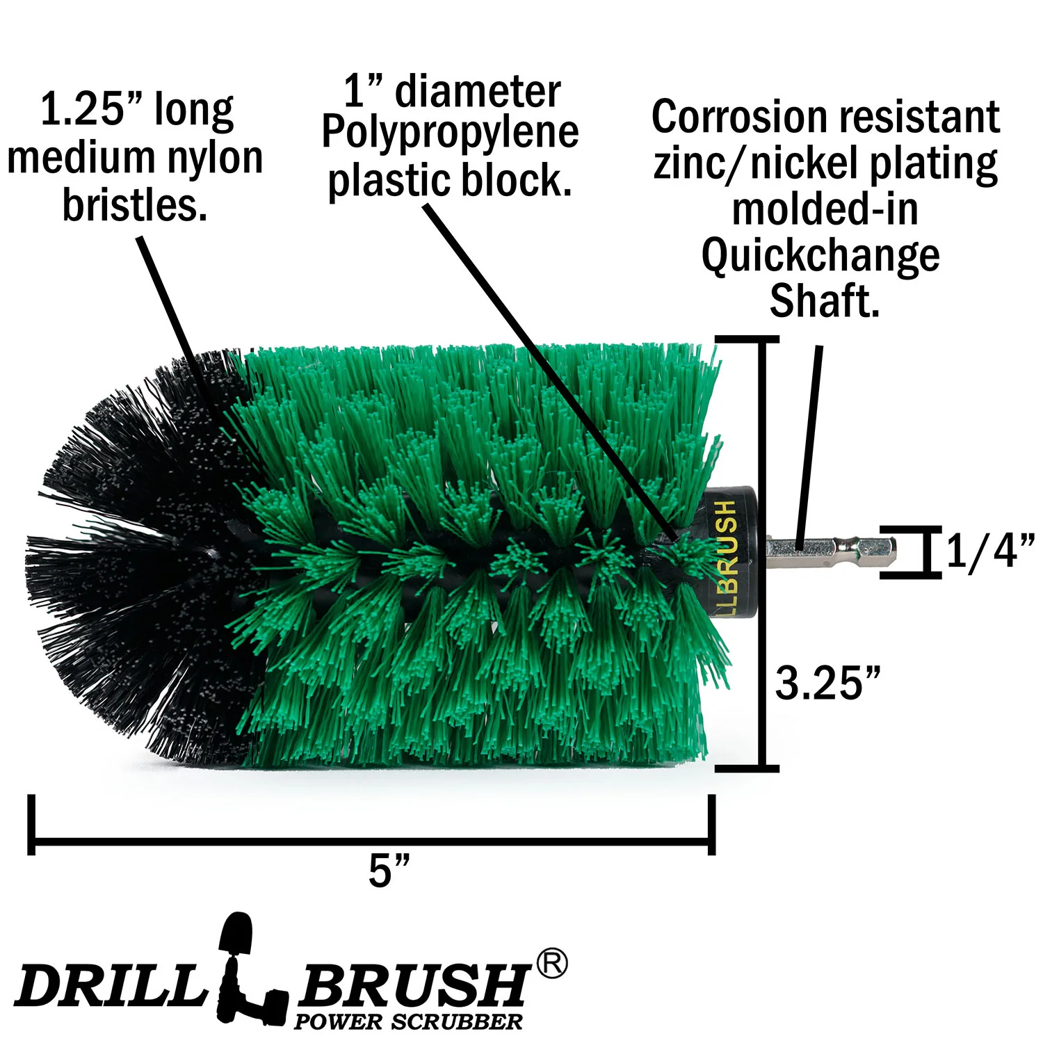 Jumbo Original Green Brush - Medium Stiff - Bullet Shaped - Kitchen Sink & Fridge | J-S-G-QC-DB - Image 3
