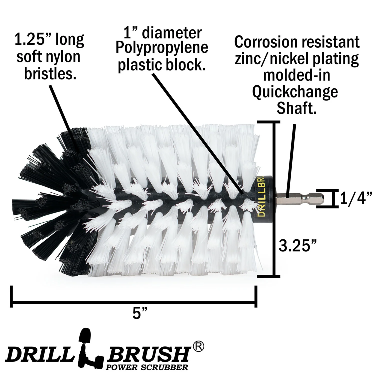 Jumbo Original White Brush - Soft Bristles - Bullet Shaped - Home & Auto Cleaning | J-S-W-QC-DB - Image 3