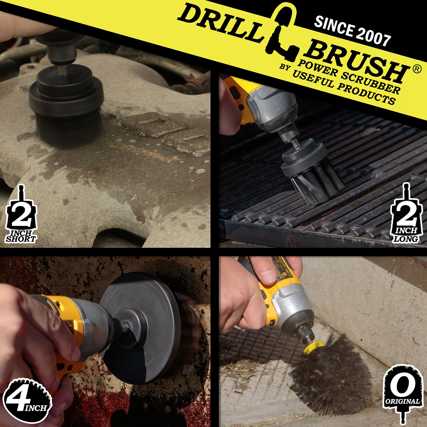 Original, 4in, 2in, & 2in-L Brushes - Ultra Stiff - Heavy Duty & Grill Cleaning | K-42OS-2L-QC-DB - Image 4