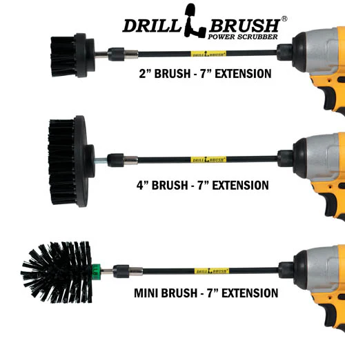 Ultimate Black Brush Kit w/7in Ext. - Ultra Stiff - Heavy Duty Cleaning | K-542OMS-2L-7X-QC-DB - Image 3