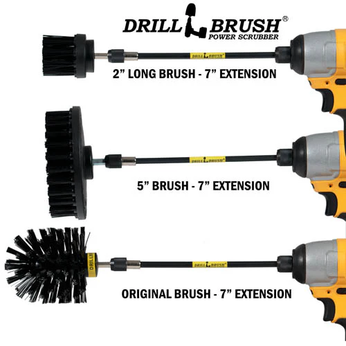 Ultimate Black Brush Kit w/7in Ext. - Ultra Stiff - Heavy Duty Cleaning | K-542OMS-2L-7X-QC-DB - Image 4