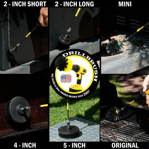 Ultimate Black Brush Kit w/7in Ext. - Ultra Stiff - Heavy Duty Cleaning | K-542OMS-2L-7X-QC-DB - Image 5