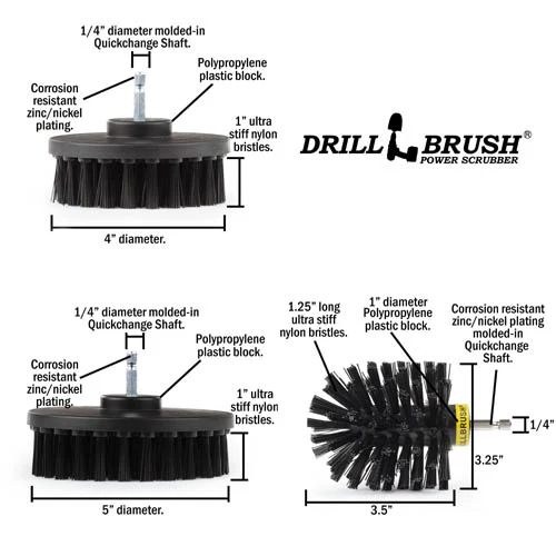 Ultimate Black Brush Kit w/7in Ext. - Ultra Stiff - Heavy Duty Cleaning | K-542OMS-2L-7X-QC-DB - Image 7