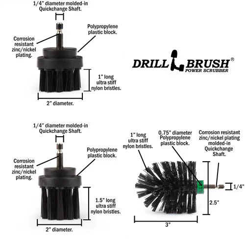Ultimate Black Brush Kit - Ultra Stiff Bristles - Heavy Duty & Grill Cleaning | K-542OMS-2L-QC-DB - Image 5