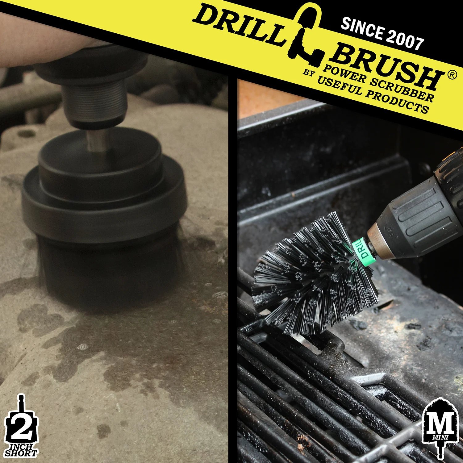 Mini & 2in Black Brushes - Ultra Stiff - Heavy Duty & Grill Cleaning | K-S-2M-QC-DB - Image 4