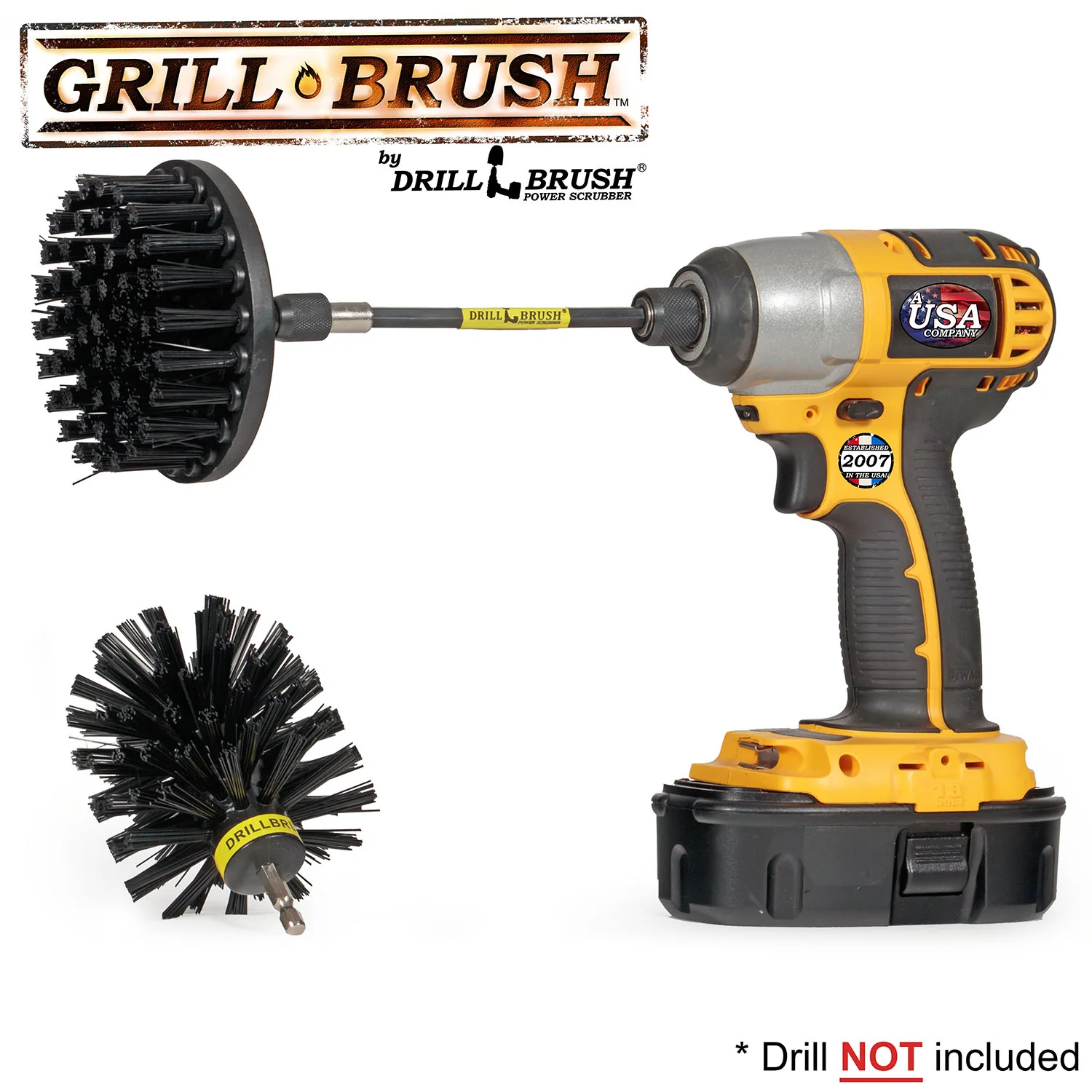 Original & 4in Brushes w/5in Extension - Ultra Stiff - Heavy Duty & Grill Cleaning | K-S-4O-5X-QC-DB - Image 3
