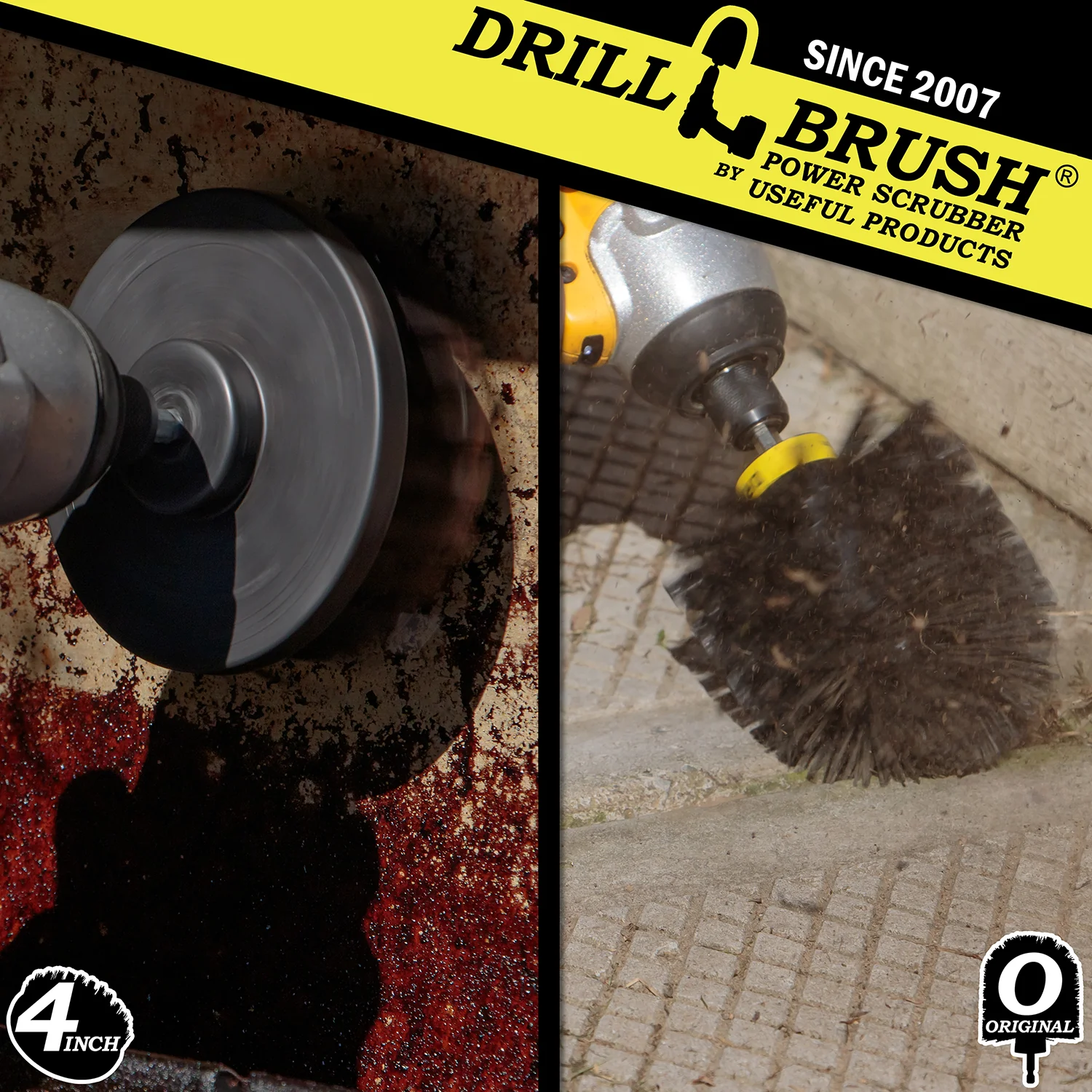 Original & 4in Black Brushes - Ultra Stiff Bristles - Heavy Duty & Grill Cleaning | K-S-4O-QC-DB - Image 4