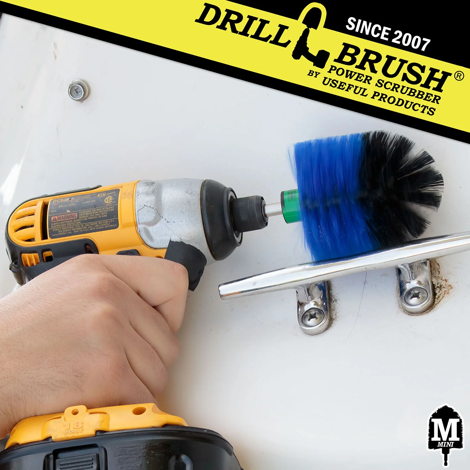 Mini Blue Brush - Medium Stiffness Bristles - Bullet Shaped - Pool & Marine | M-S-B-QC-DB - Image 3
