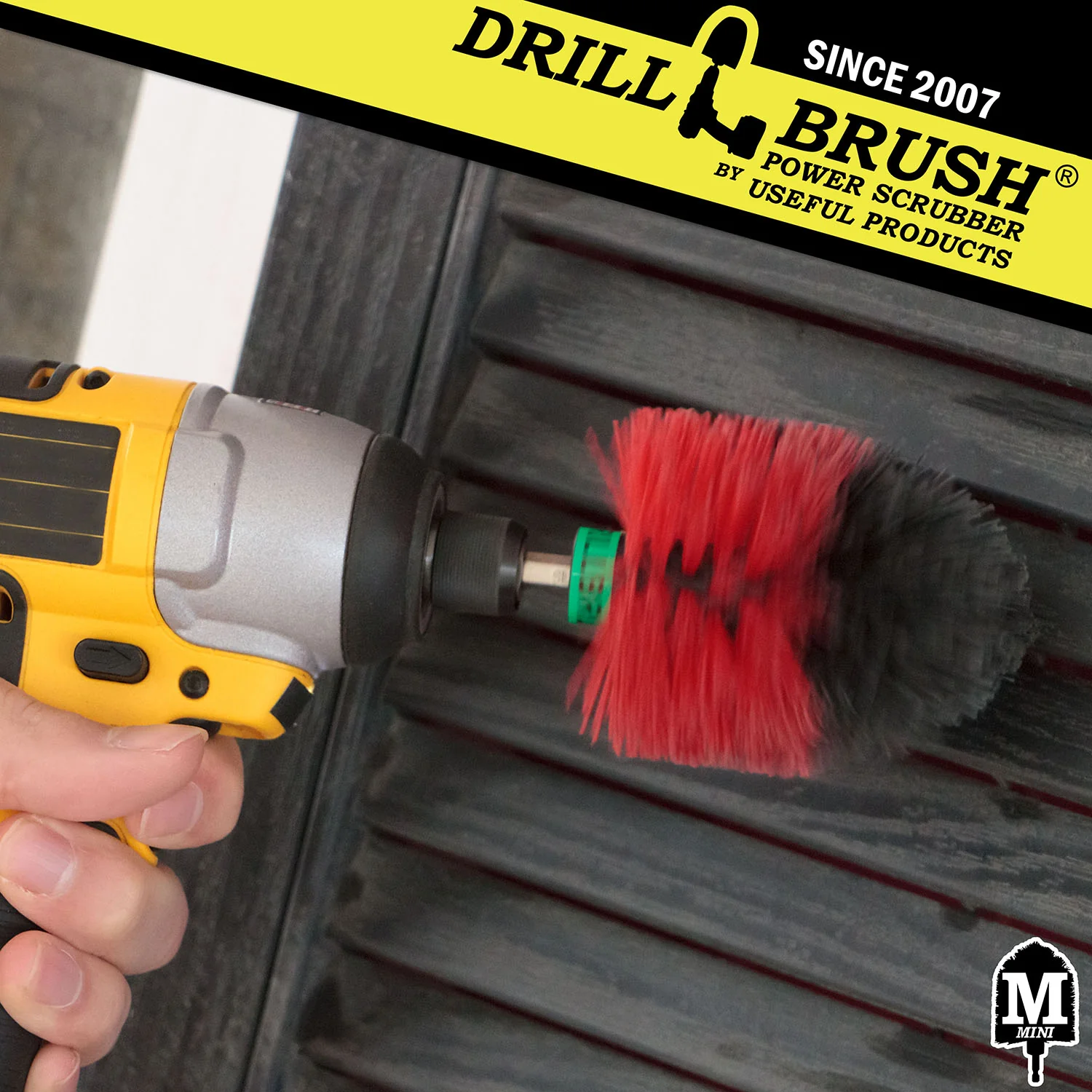 Mini Red Brush - Stiff Bristles - Bullet Shaped - Masonry & Lawn Furniture Cleaning | M-S-R-QC-DB - Image 3