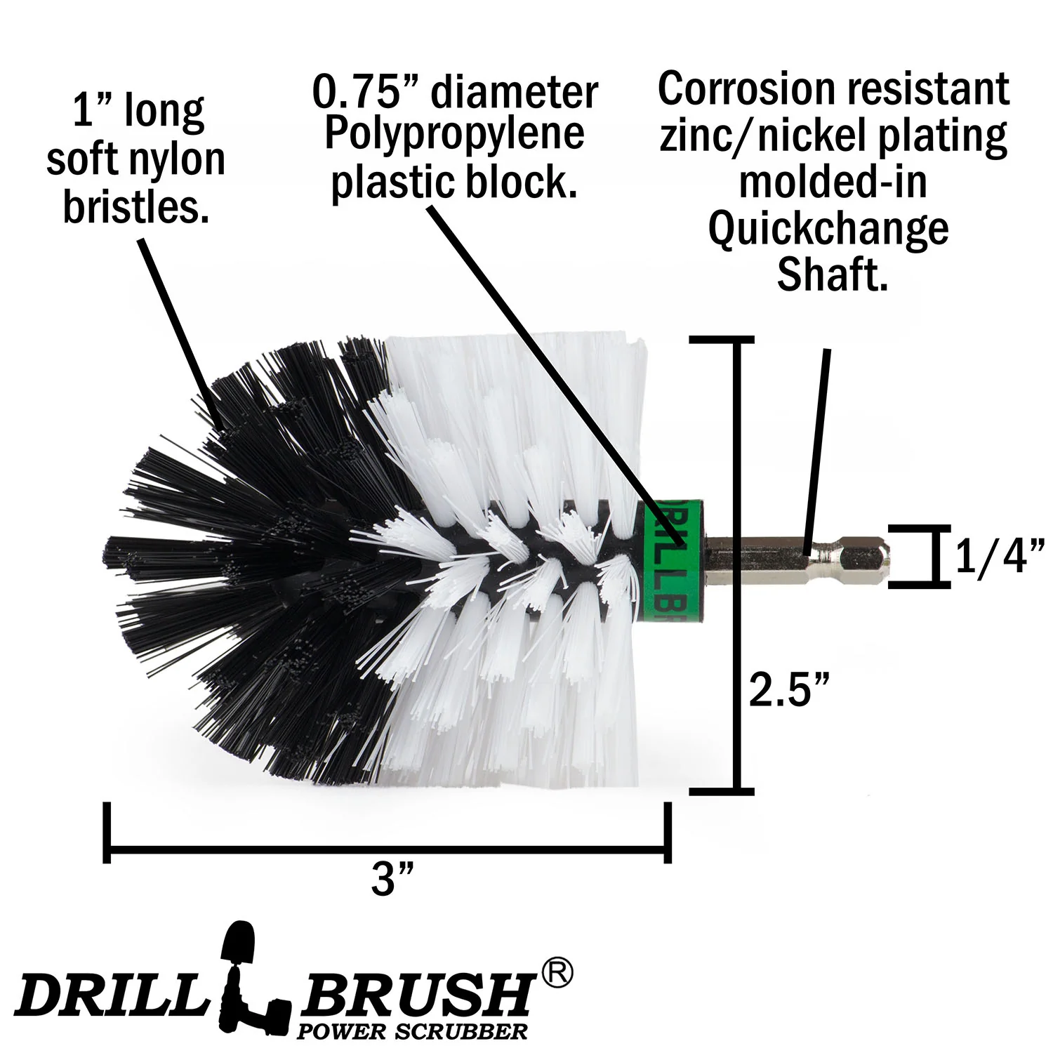 Mini White Brush - Soft Bristles - Bullet Shaped - Home & Auto Cleaning | M-S-W-QC-DB - Image 4
