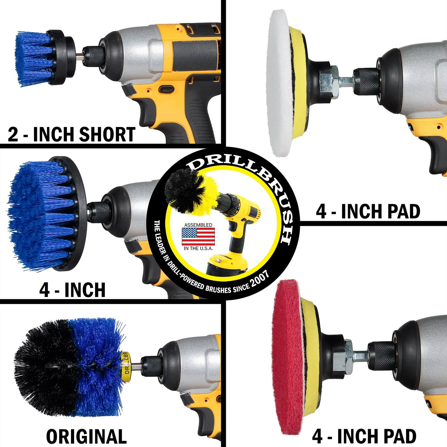 Medium Blue 4in, 2in Short, & Original Brush Kit with Useful All-Purpose Cleaning Paste Bundle - Medium Bristles - 260g Multi-Purpose Cleaning Paste | B-S-42O-3V-QC-DB-UP1 - Image 3