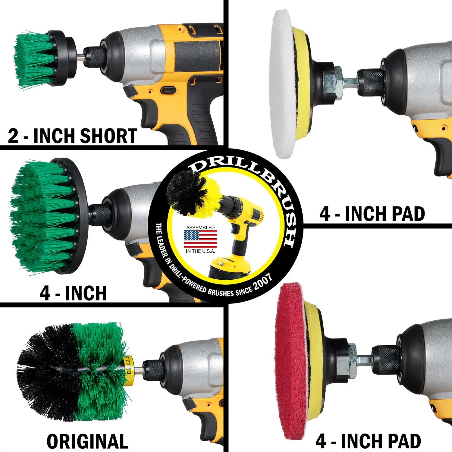 Medium Green 4in, 2in Short, & Original Brush Kit with Useful All-Purpose Cleaning Paste Bundle - Medium Bristles - 260g Multi-Purpose Cleaning Paste | G-S-42O-3V-QC-DB-UP1 - Image 3