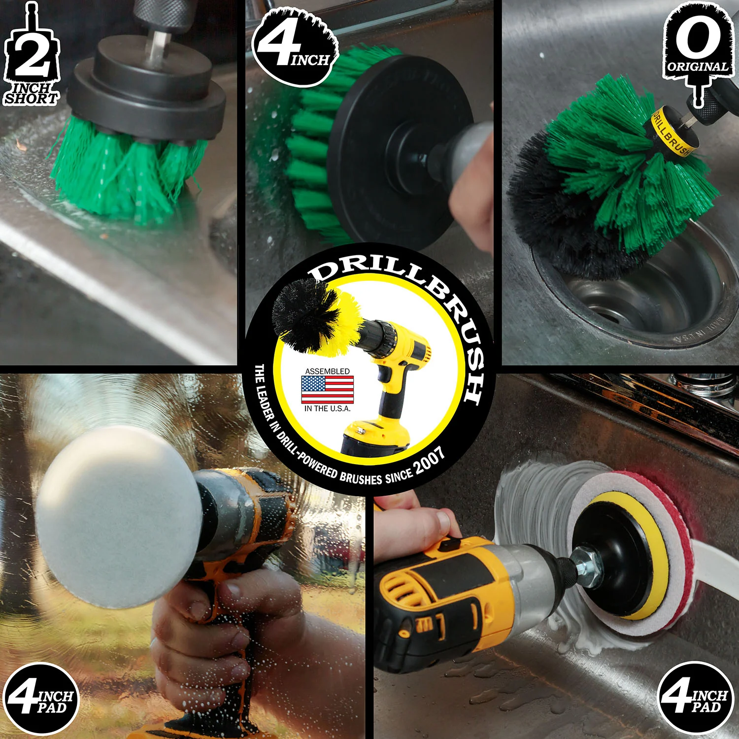 Medium Green 4in, 2in Short, & Original Brush Kit with Useful All-Purpose Cleaning Paste Bundle - Medium Bristles - 260g Multi-Purpose Cleaning Paste | G-S-42O-3V-QC-DB-UP1 - Image 4