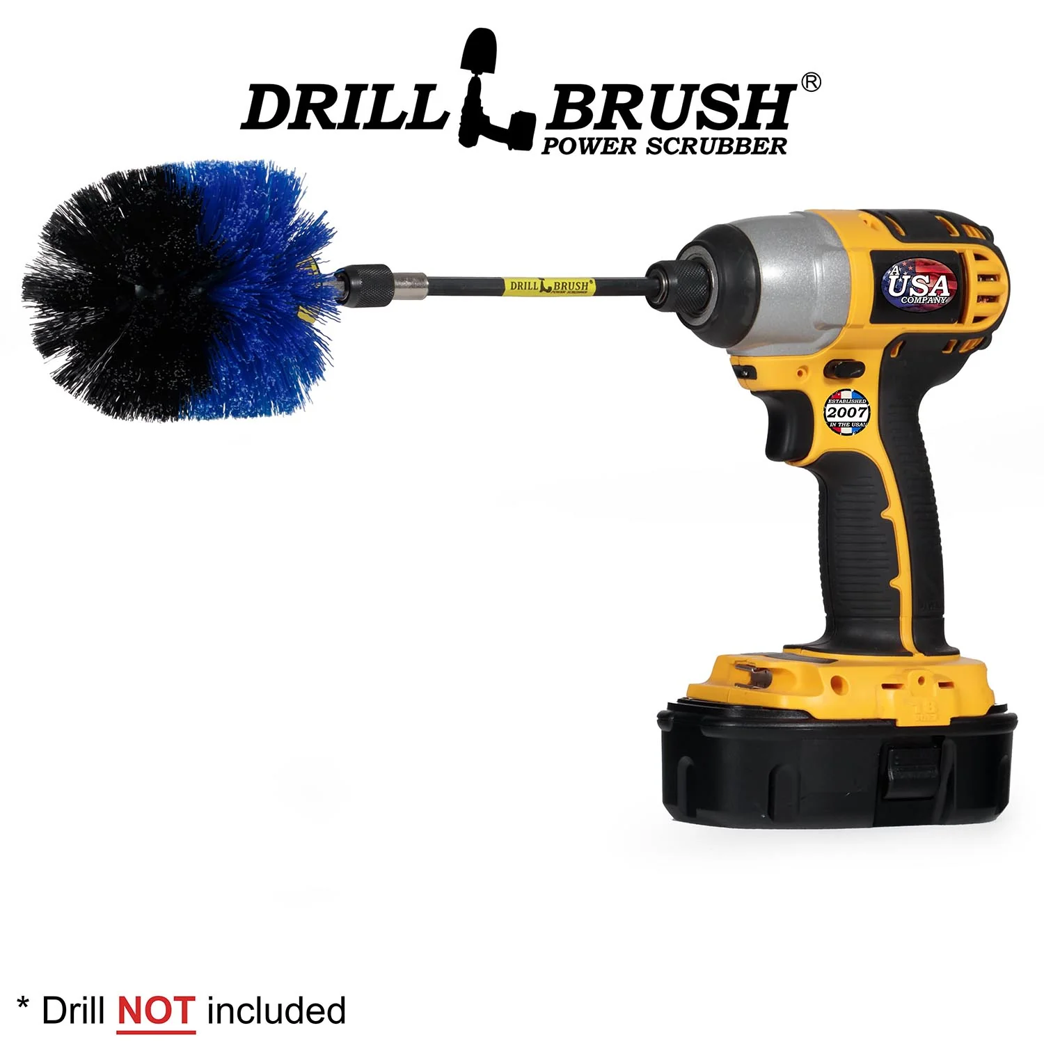 Original Blue Brush & 5in Ext. - Medium Bristles - Bullet Shaped - Pool & Marine | O-S-B-5X-QC-DB - Image 2