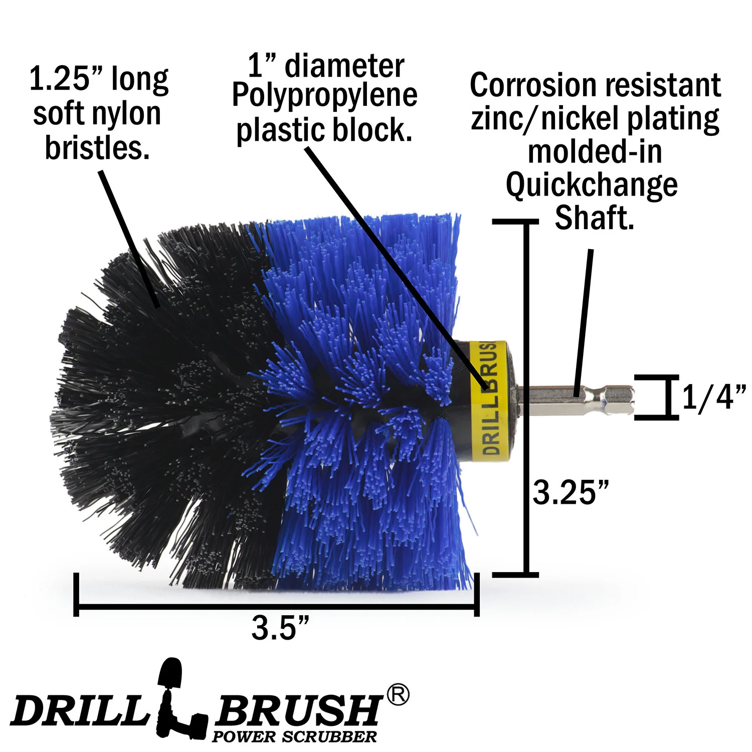Original Blue Brush - Medium Bristles - Marine & Pool Cleaning | O-S-B-QC-DB - Image 4
