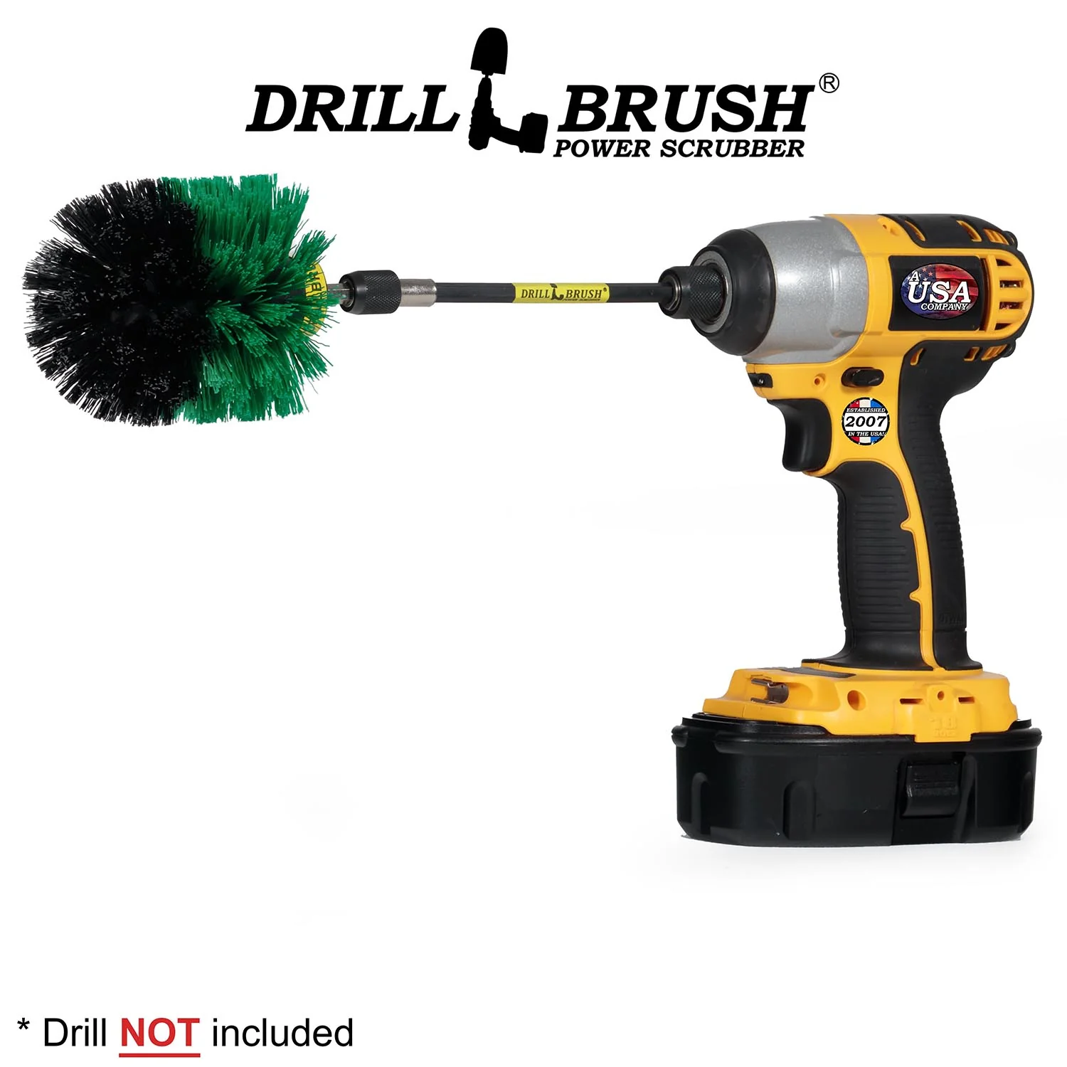 Original Green Brush & 5in Ext. - Medium Stiffness - Kitchen Sink & Fridge | O-S-G-5X-QC-DB - Image 2
