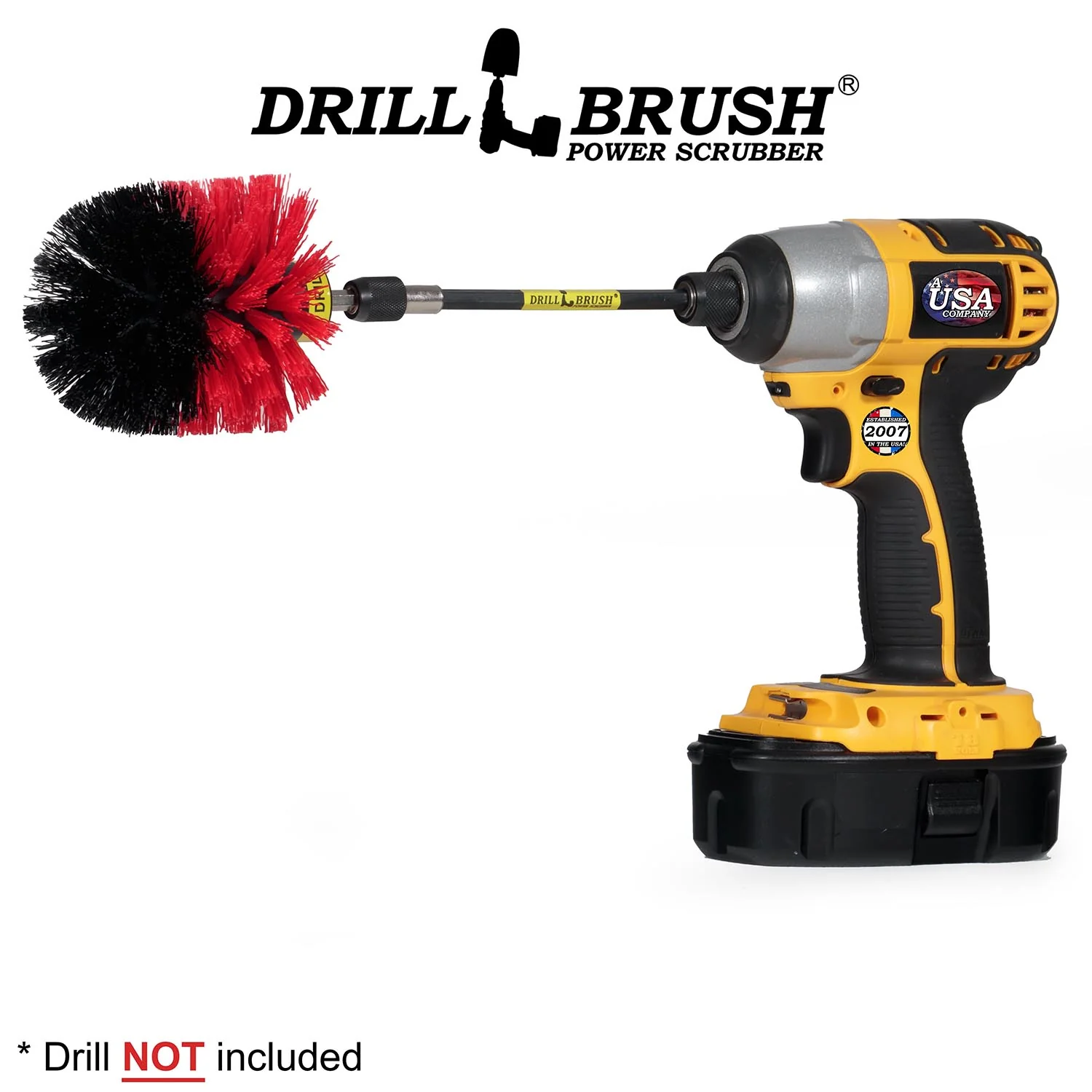 Original Red Brush & 5in Ext. - Stiff - Bullet Shaped - Masonry & Lawn Furniture | O-S-R-5X-QC-DB - Image 2