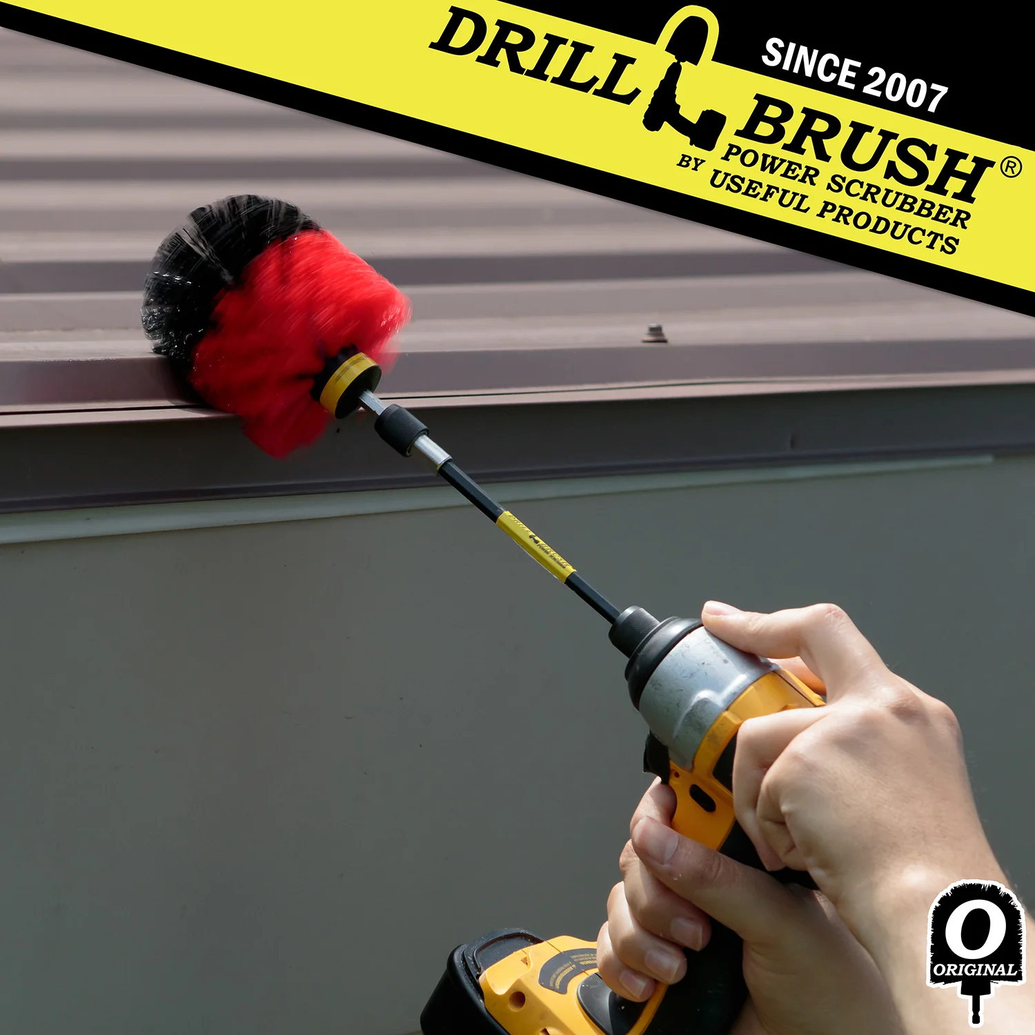 Original Red Brush & 5in Ext. - Stiff - Bullet Shaped - Masonry & Lawn Furniture | O-S-R-5X-QC-DB - Image 3