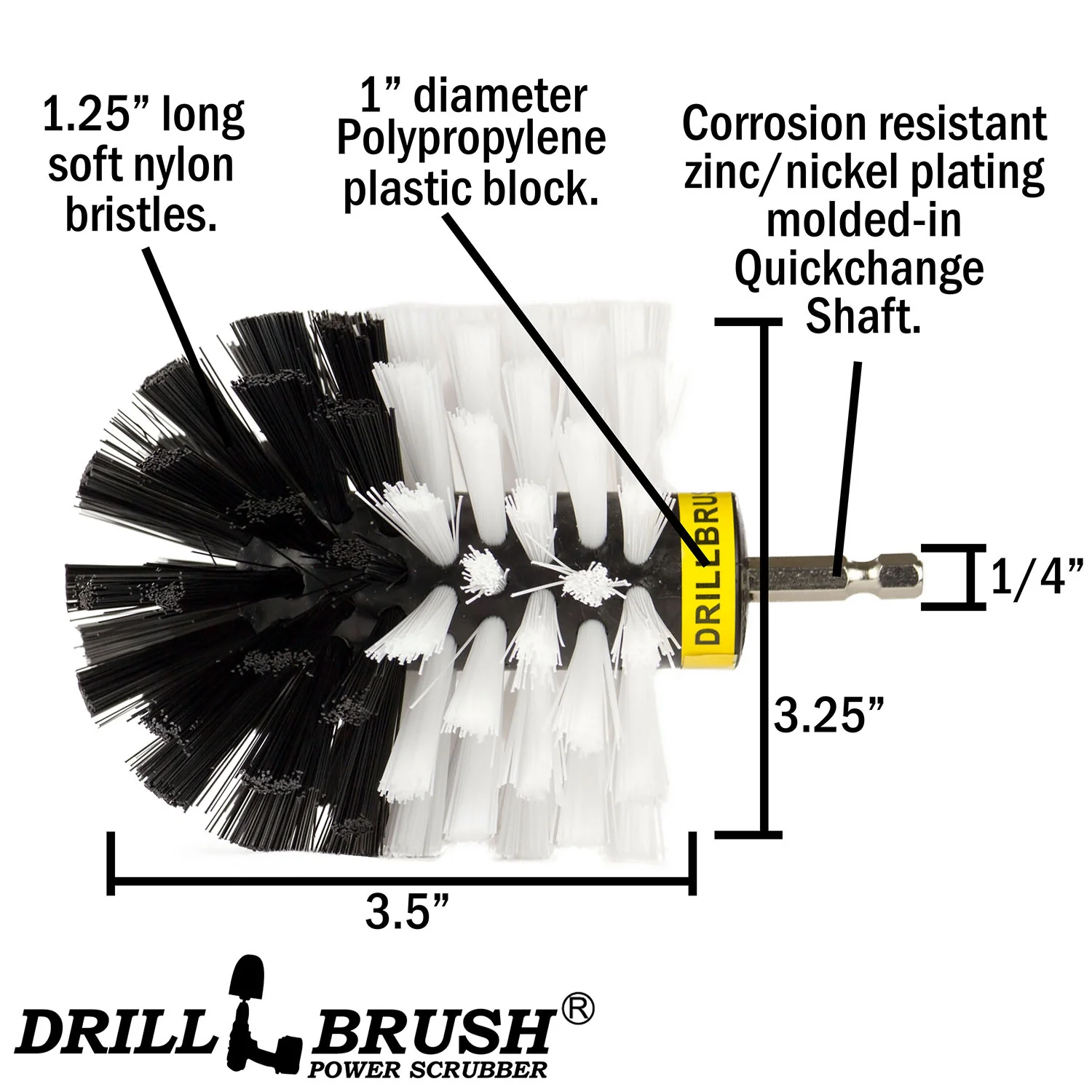 Original White Brush - Soft Bristles - Bullet Shaped - Home & Auto Cleaning | O-S-W-QC-DB - Image 4